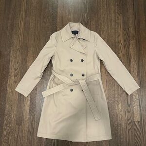Ann Taylor Double-Breasted Trench Coat - Tan